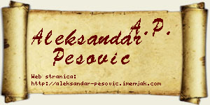 Aleksandar Pešović vizit kartica